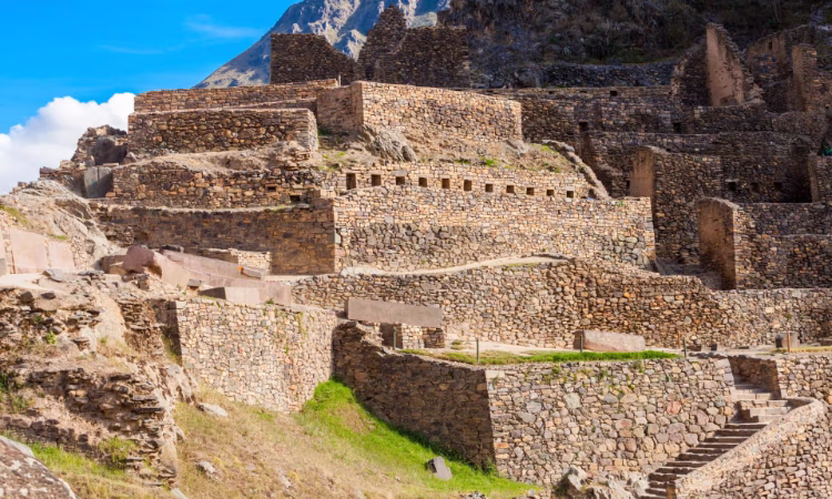 View of terraces in Pisac, Sacred Valley