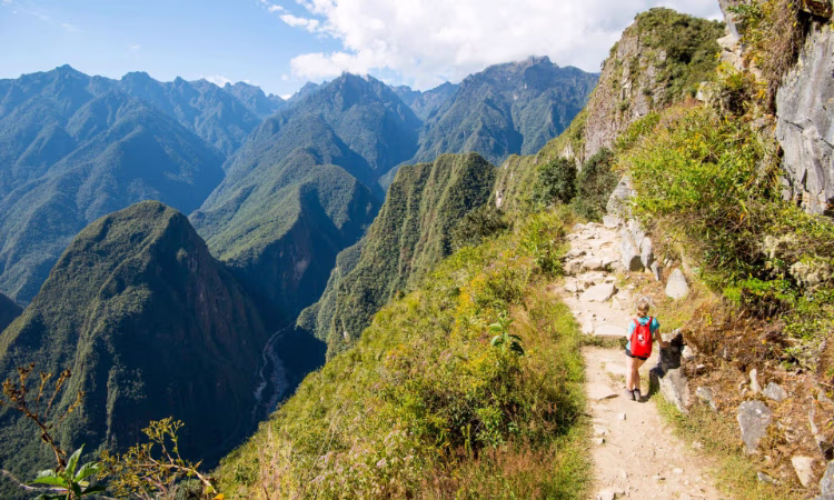 Group arriving at Machu Picchu via Inca Trail